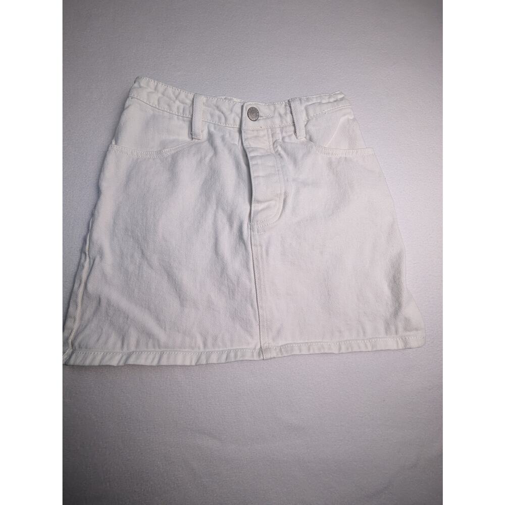 J.Galt Button-White Front High Rise Tight Denim Skirt Size Small